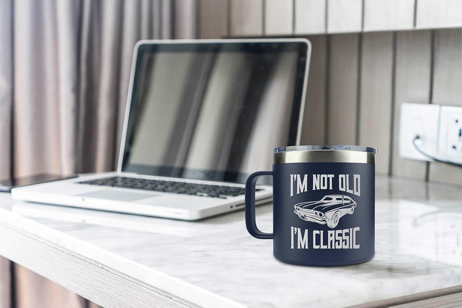 14oz Navy Insulated Mug for Dad – Memorable Gifts for Father’s Day and Christmas
