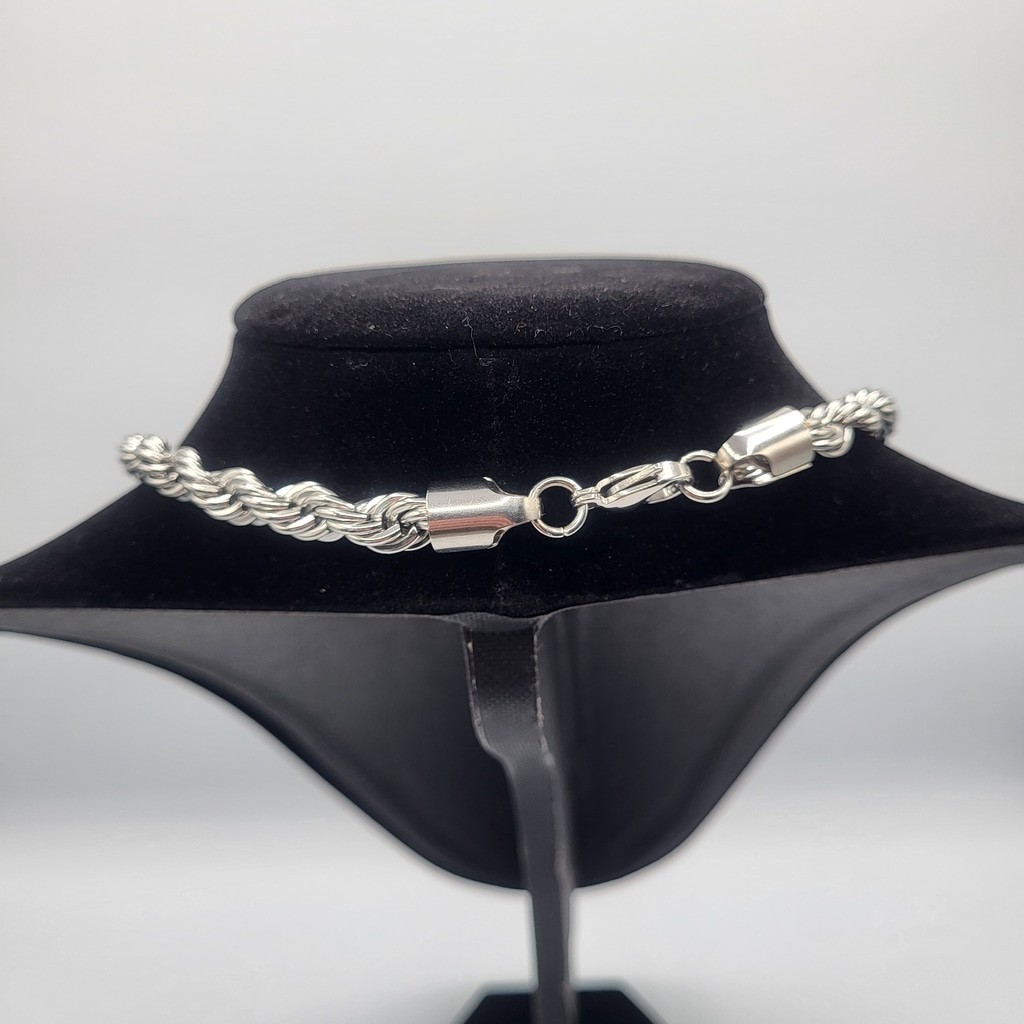 Men’s Stainless Steel Twisted Braided Rope Chain Necklace – 21″ – NWOT