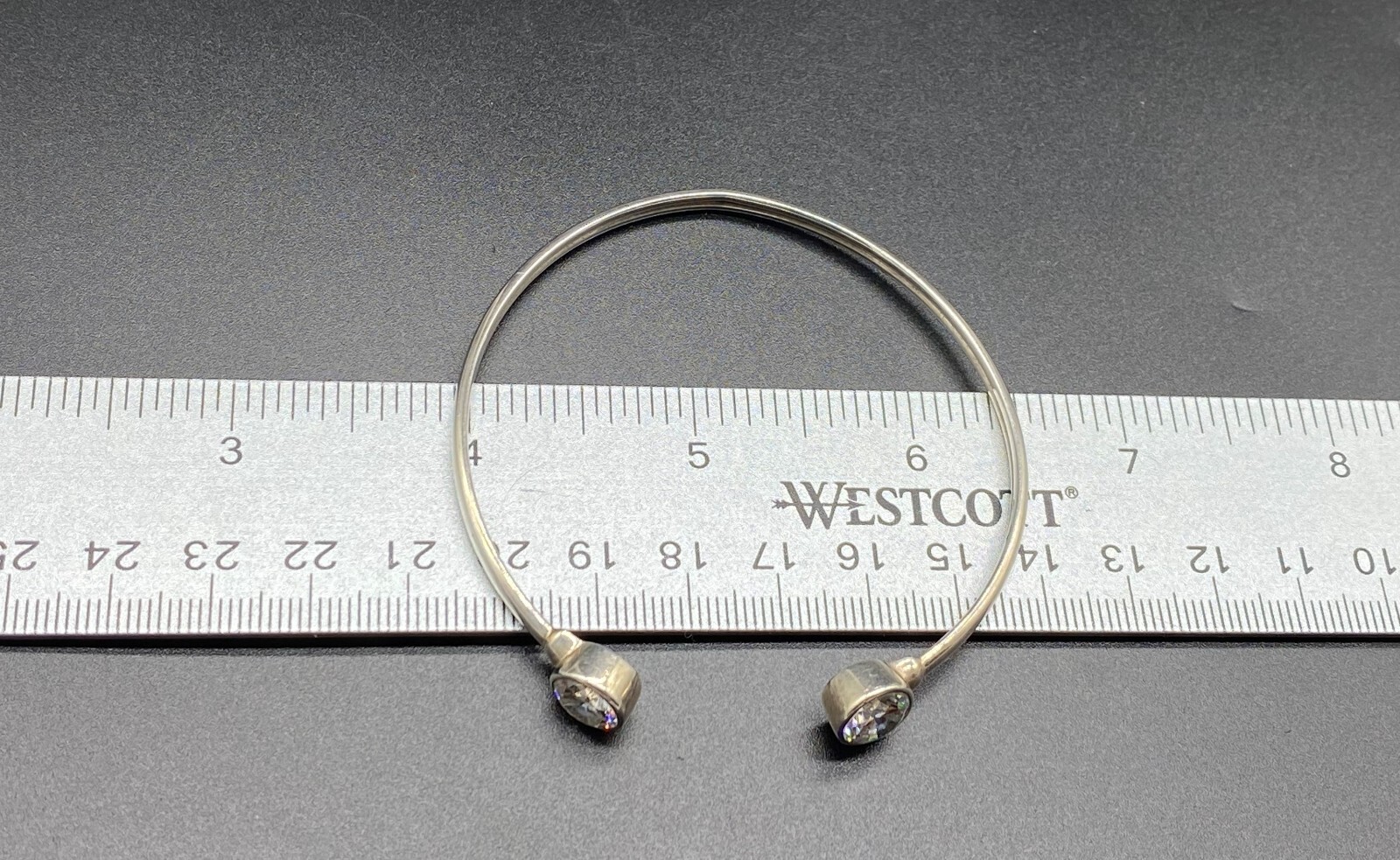 SILPADA-Sterling Silver ‘Punctuation’ Flexible CZ Cuff Bracelet B2400