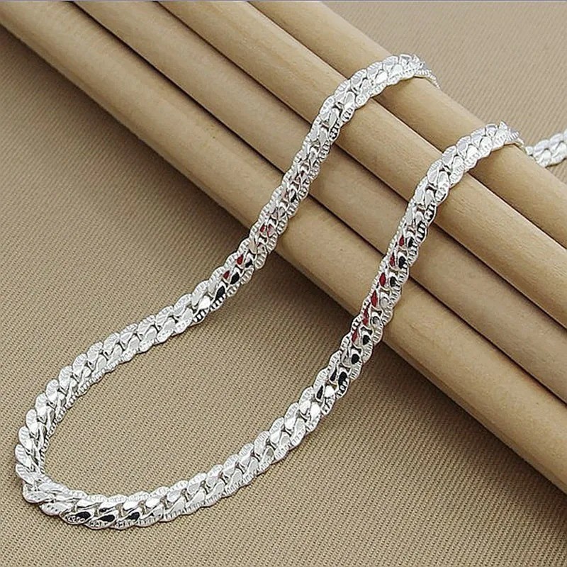 925 Sterling Silver Chain Necklace Jewelry for Women Men Boys Girls Fashion Gift