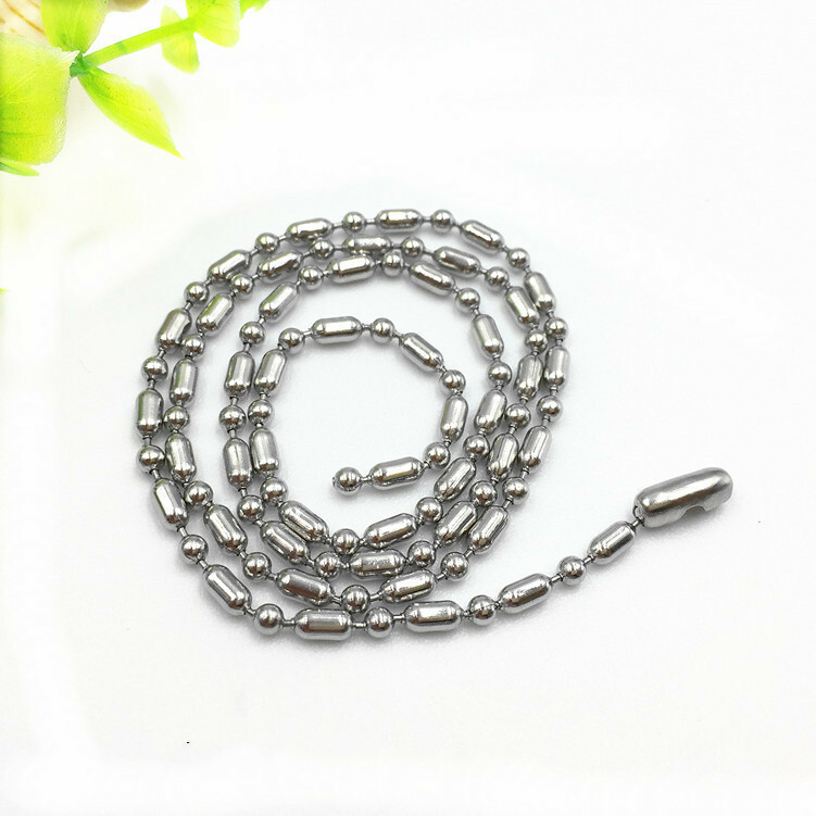 2.4mm Wholesale Real Stainless Steel Bead Ball&Oval Chains Necklace 16”-36”