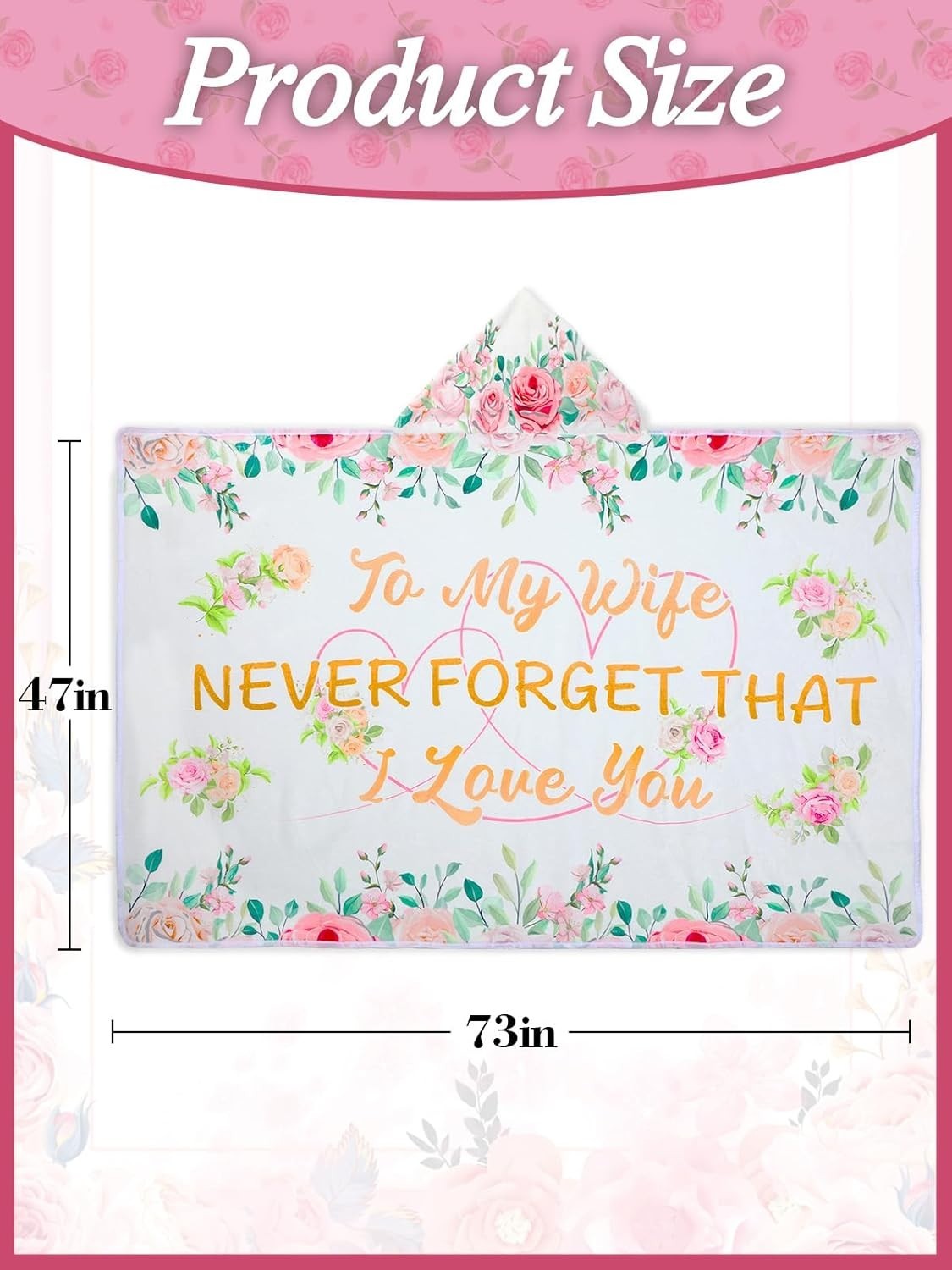 47x73in Anniversary Birthday Gifts for Women from Husband – Wearable Blanket …