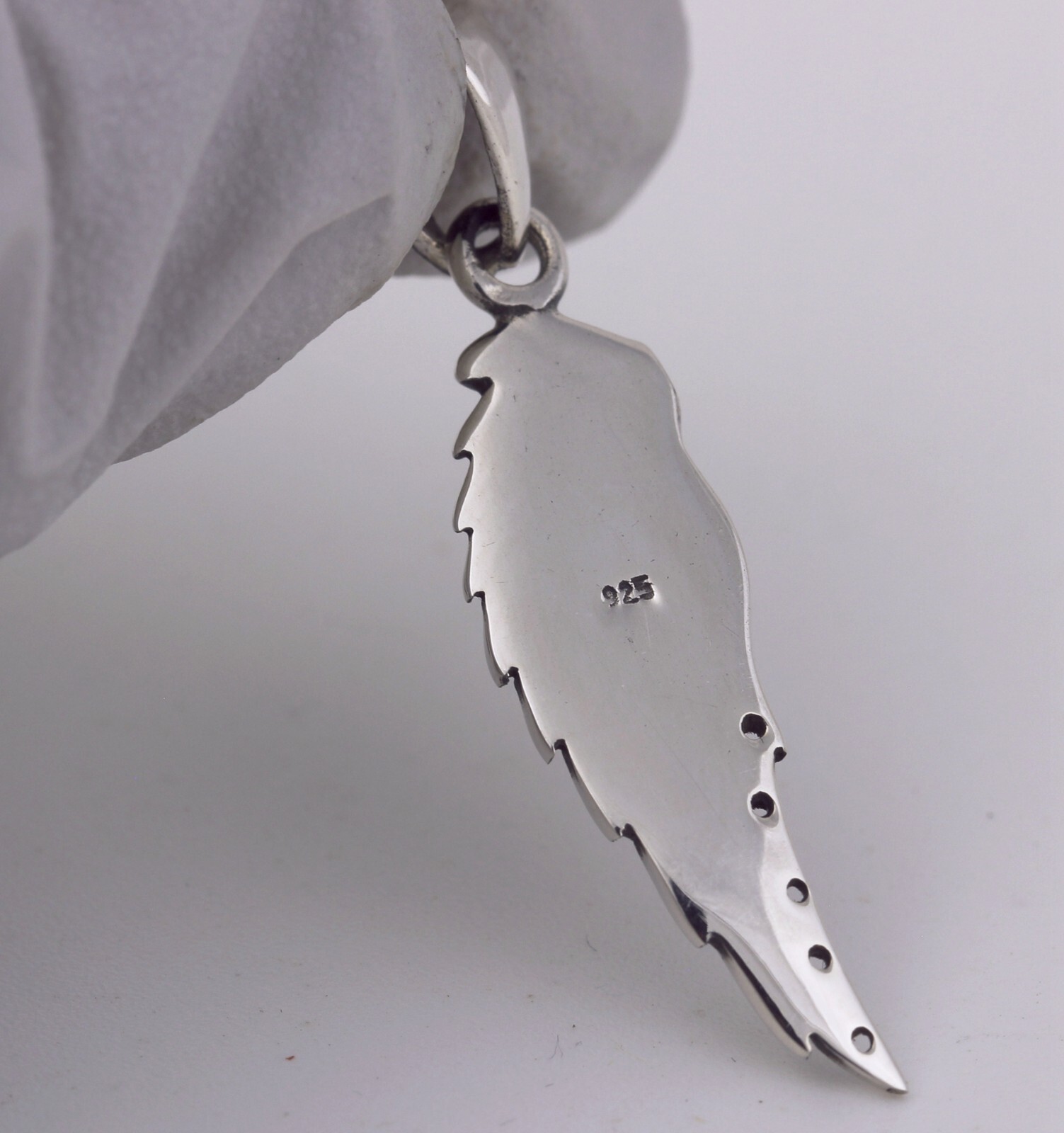 Women Men Solid 925 Sterling Silver 28 mm Freedom Angel Wing Religious Pendant