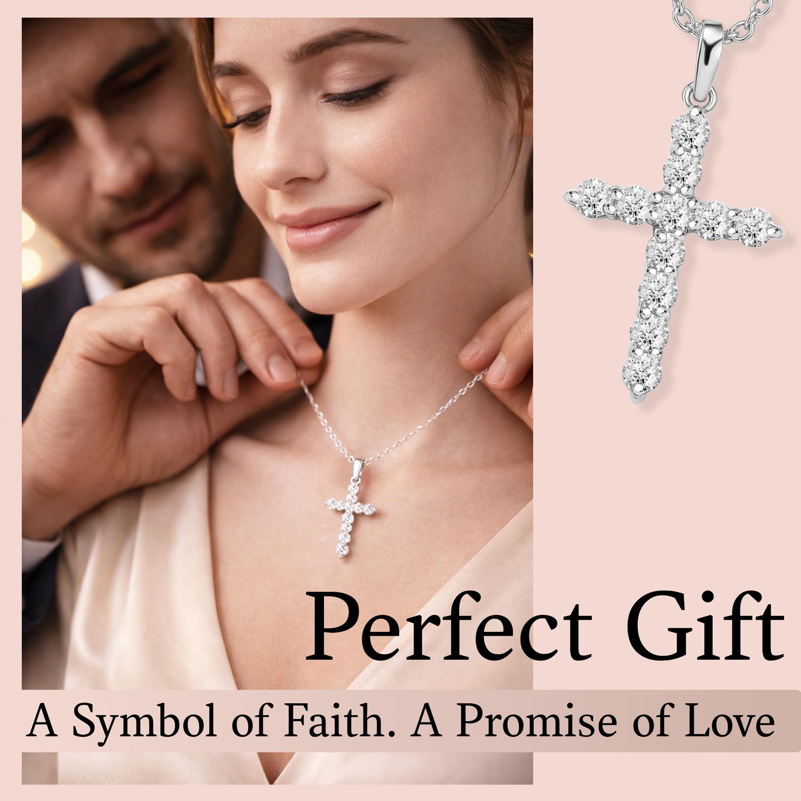 ** NEW Lab Grown Diamond Cross Pendant Necklace | 0.50 CTW | G-H SI | 20″ Chain