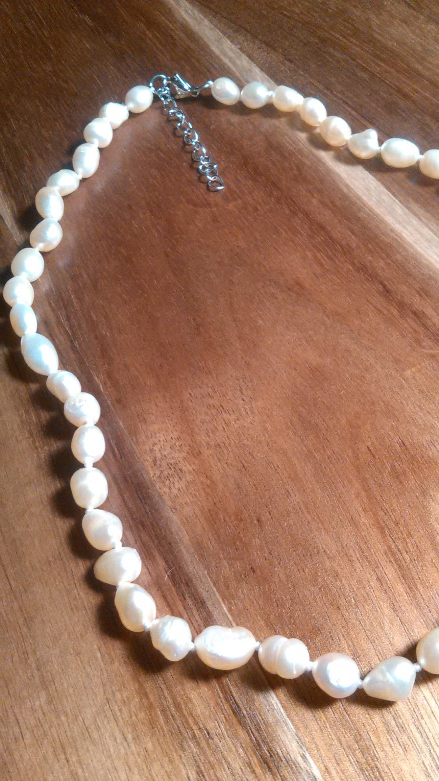 Genuine Peach Freshwater Pearl Stainless Steel Necklace (18 Inch)