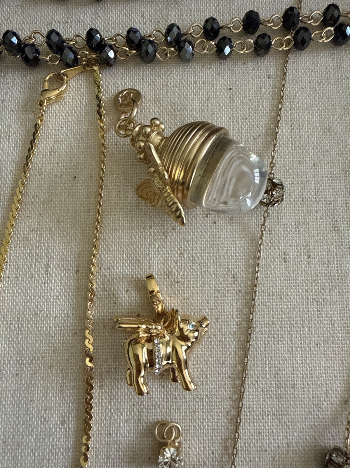 Jewelry Lot Gold Tone Sparkle Faux Pearl Gold Tone Chain Fashion Necklace Mixed