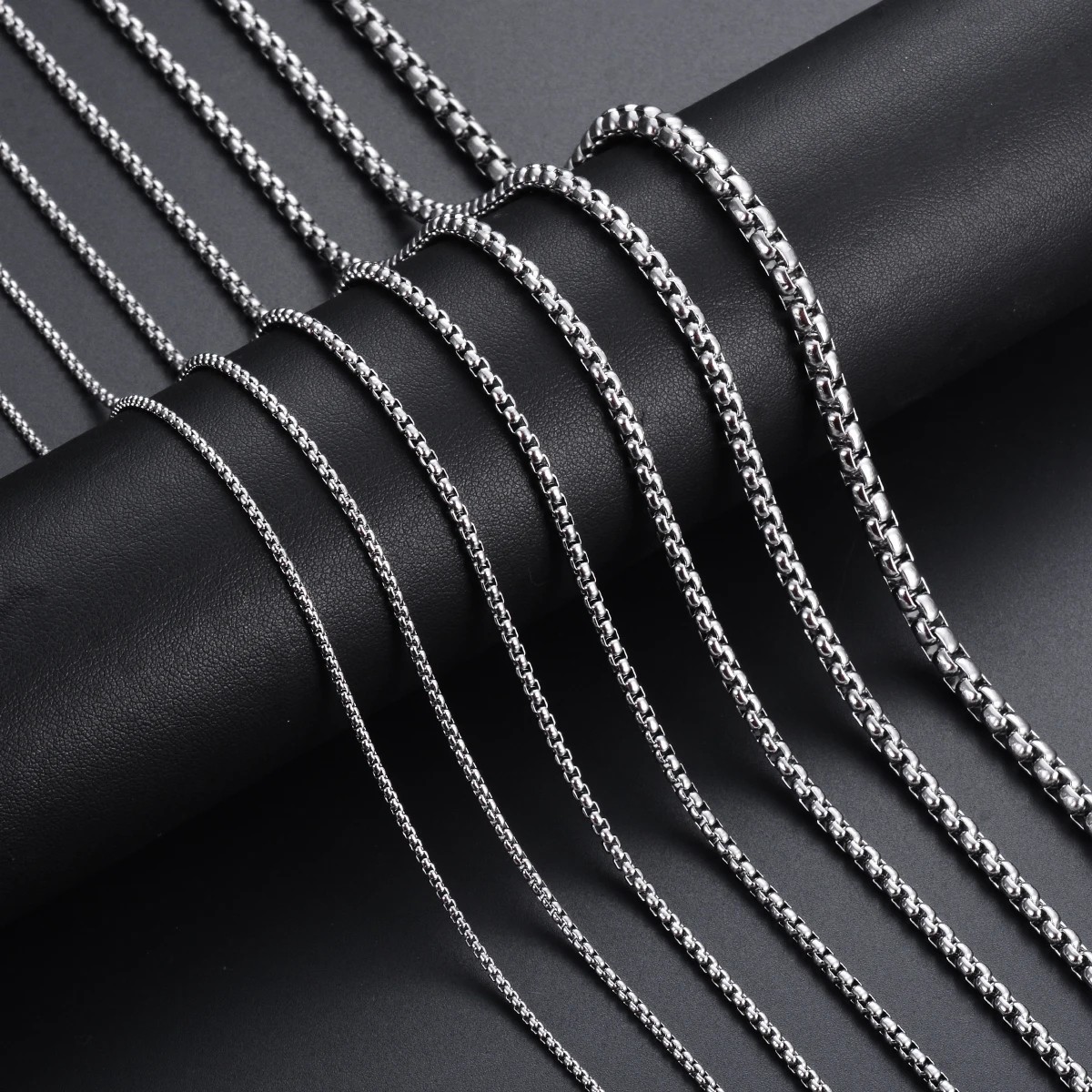 Stainless Steel Box Chain Necklace Men Women 1.8-5mm 16-32″ Square Rolo Chain UK