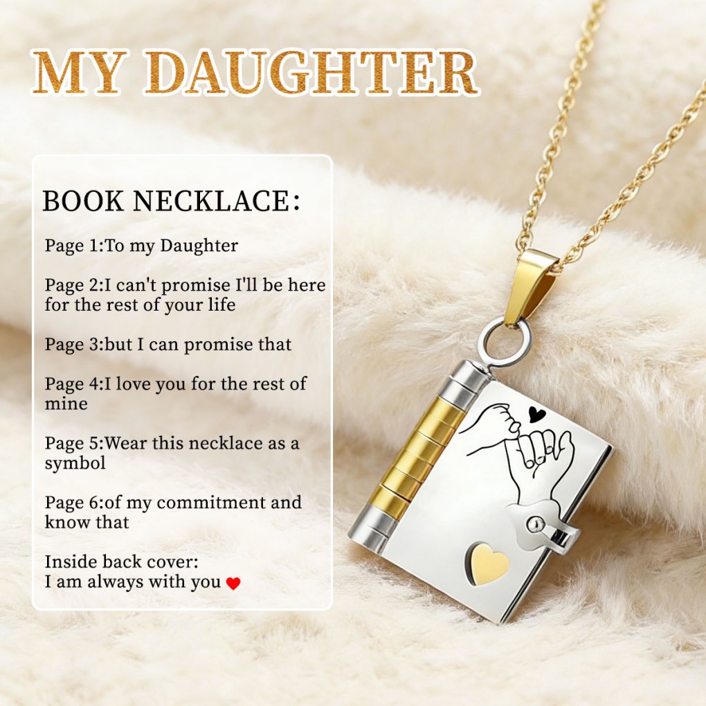 Valentines Day-Book Necklace for grandson/Granddaughter/Daughter/Son/sweetheart