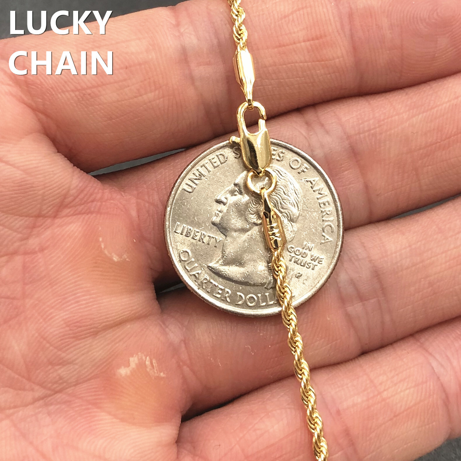 16”18”20”22”24”14K GOLD FILLED ROPE CHAIN NECKLACE 1.5mm 6g-10g