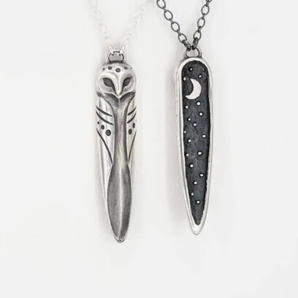 New Simple Fashion Niche Punk Style Retro Creative Animal Owl Star Moon Pendant