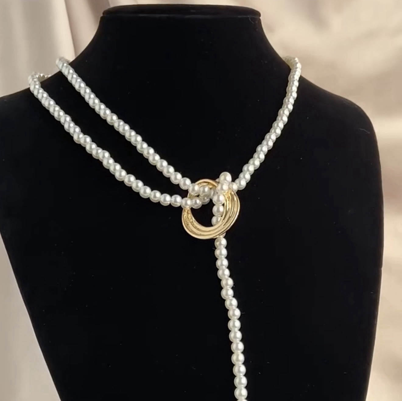 Pearl Fashion Pendant Necklace, Elegantly Beaded & Long Collar Chain Accessories