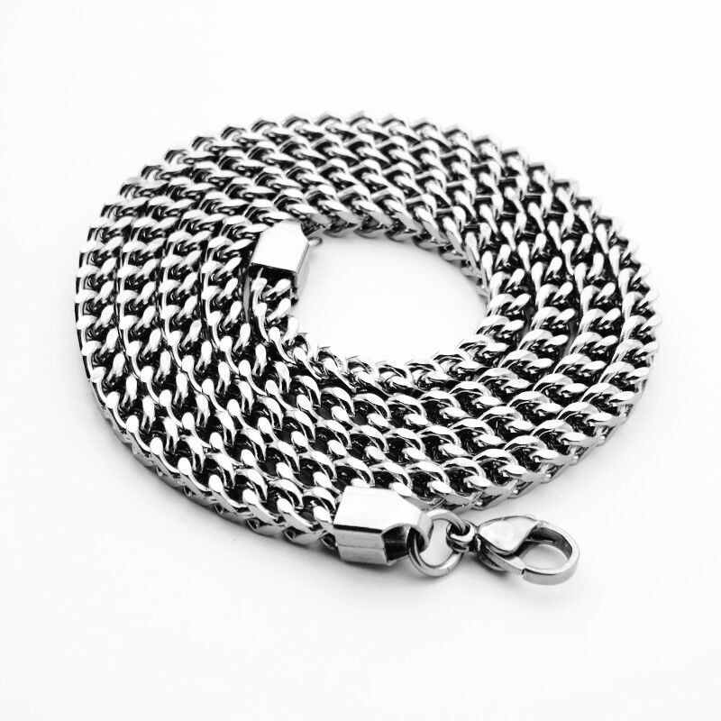 Gold Silver 2.5-8mm Man Woman Stainless Steel Wheat Braided Foxtail Franco Chain