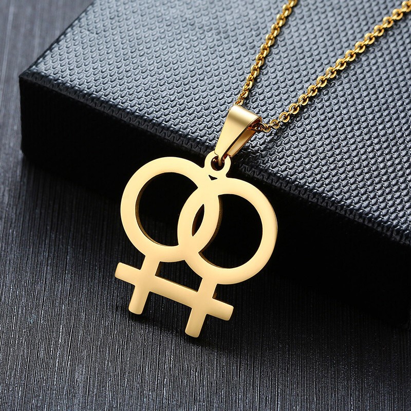 Gay & Lesbian Pride Symbol Pendant Women Men Necklace Couple Lover Fashion Gift
