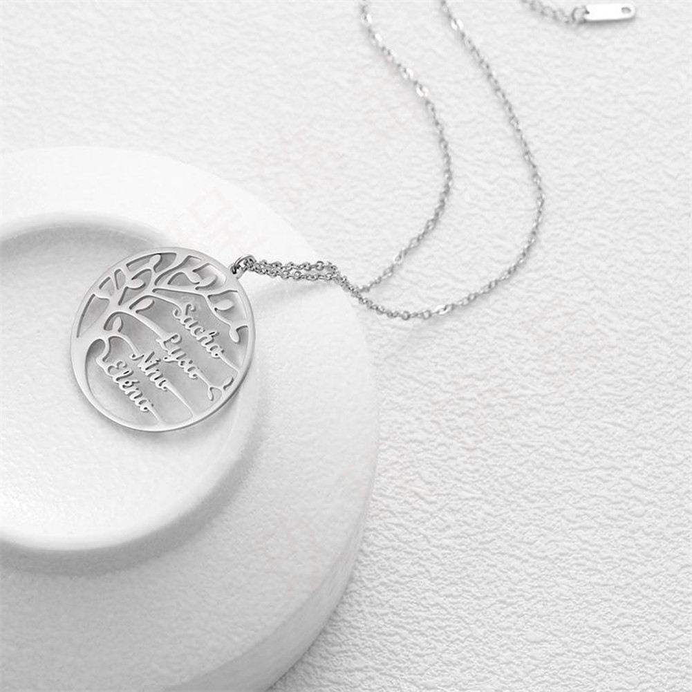 Personalized Family Tree Name Necklace Pendant Custom Jewelry for Mom,Women