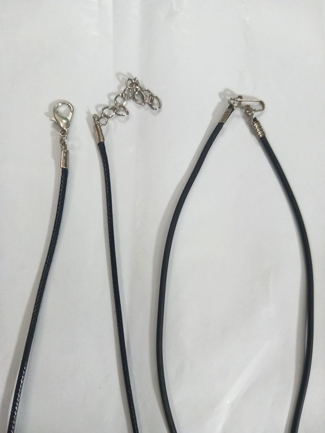 Necklace chains with pendants. stone ball, heart, wood, moon. Lot of 4 necklaces