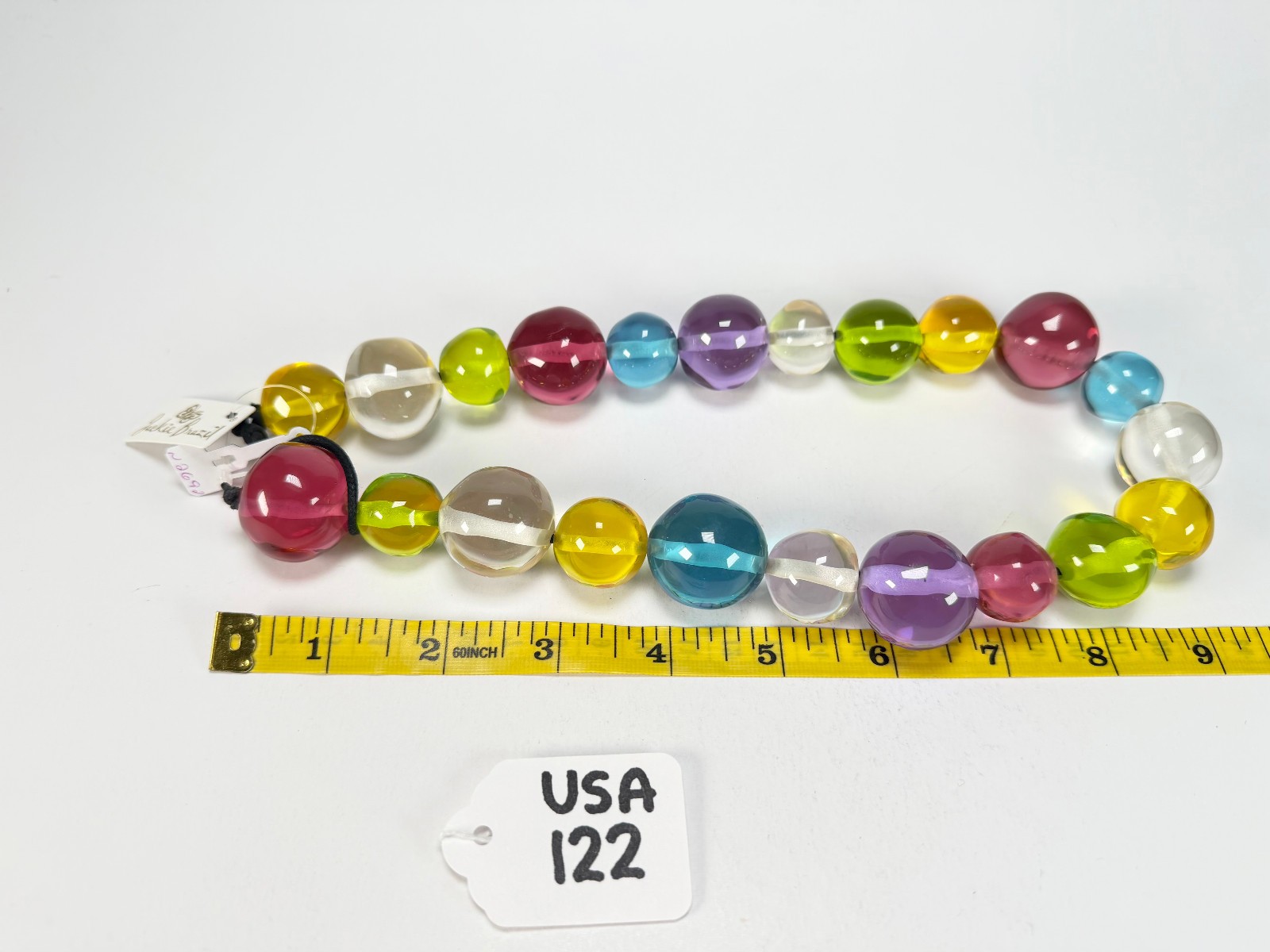 Jackie Brazil “Large Spheres” Transparent Paris Mix Short Abstract Necklace 50cm