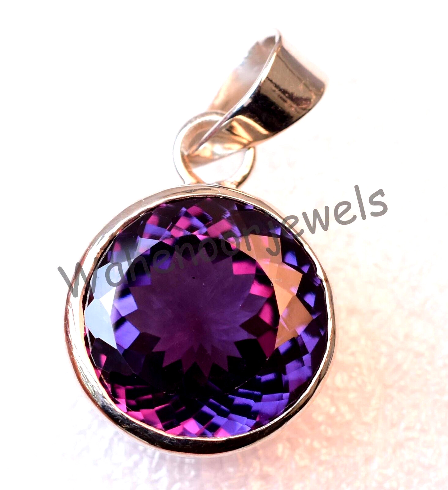 Natural Color Change Alexandrite 18MM Round 925 Sterling Silver Pendant Stunning