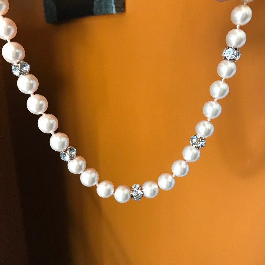 Kate Spade “Lady Marmalade” Blush Faux Pearl Rose Gold Tone Necklace