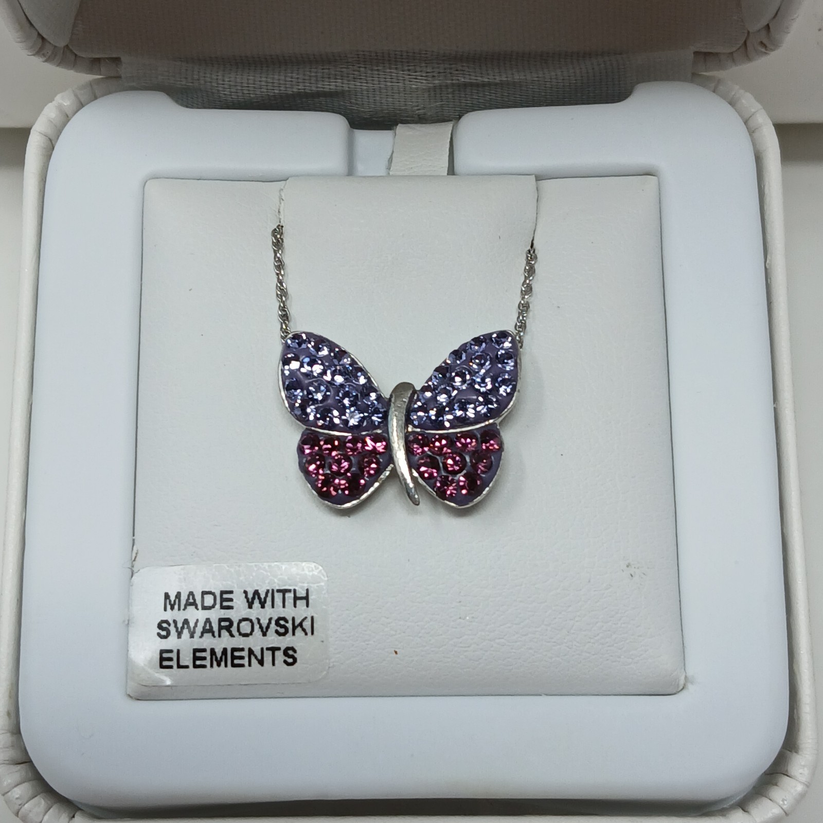BUTTERFLY Pendant Made With Swarovski Elements Purple Necklace Beauty Gift