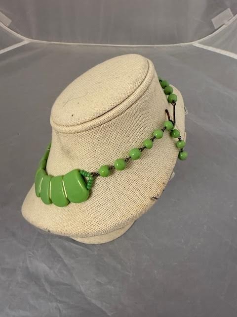 Green Bling Necklace Vintage Western Germany