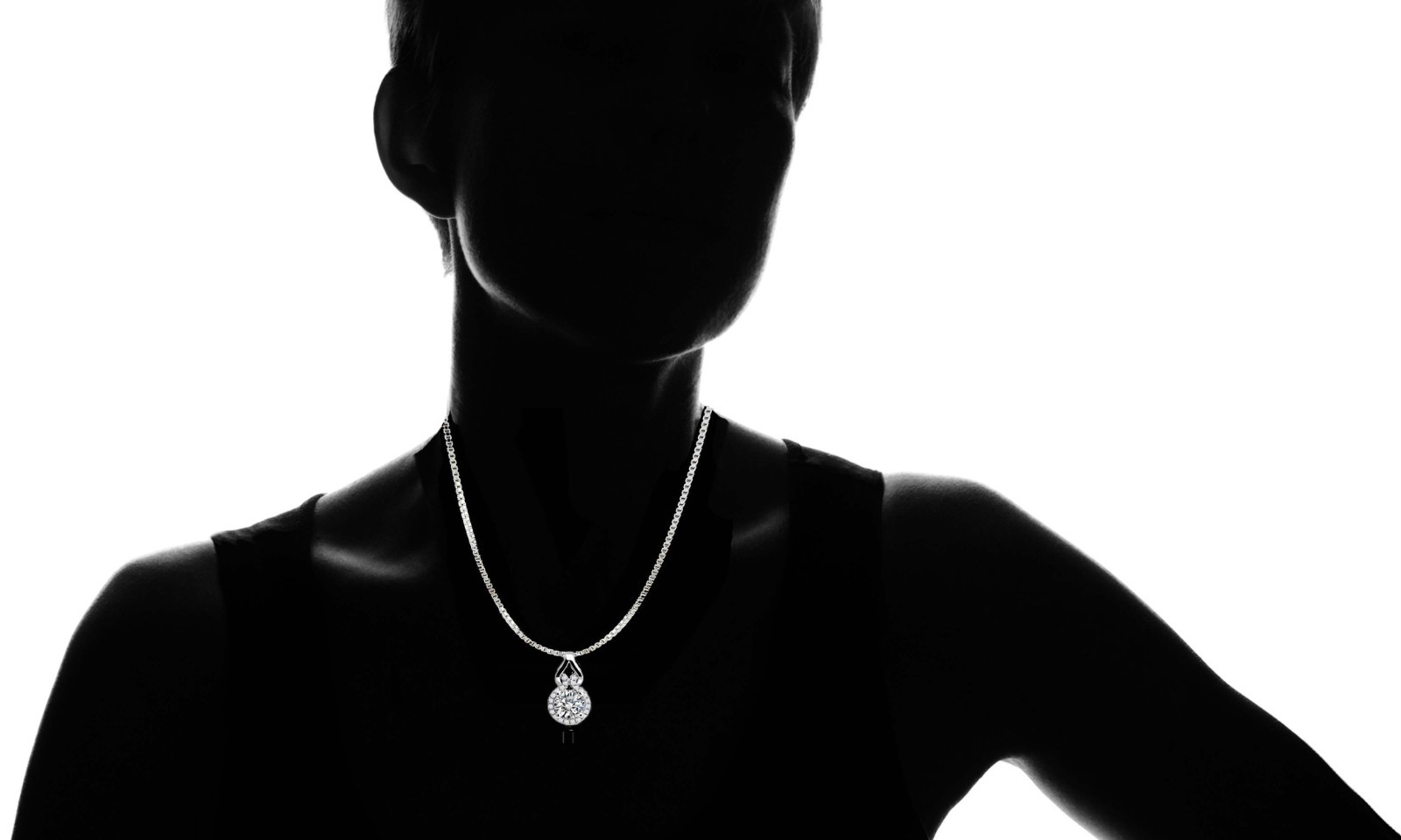 18k White Gold Plated Love Knot Crystal Necklace Made With Swarovski Elements