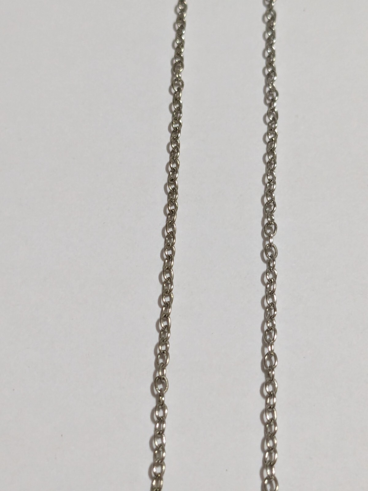 Interlinked Hearts Blue Rhinestones & Silver Tone Pendant Necklace. 16″. 2″ Ext.