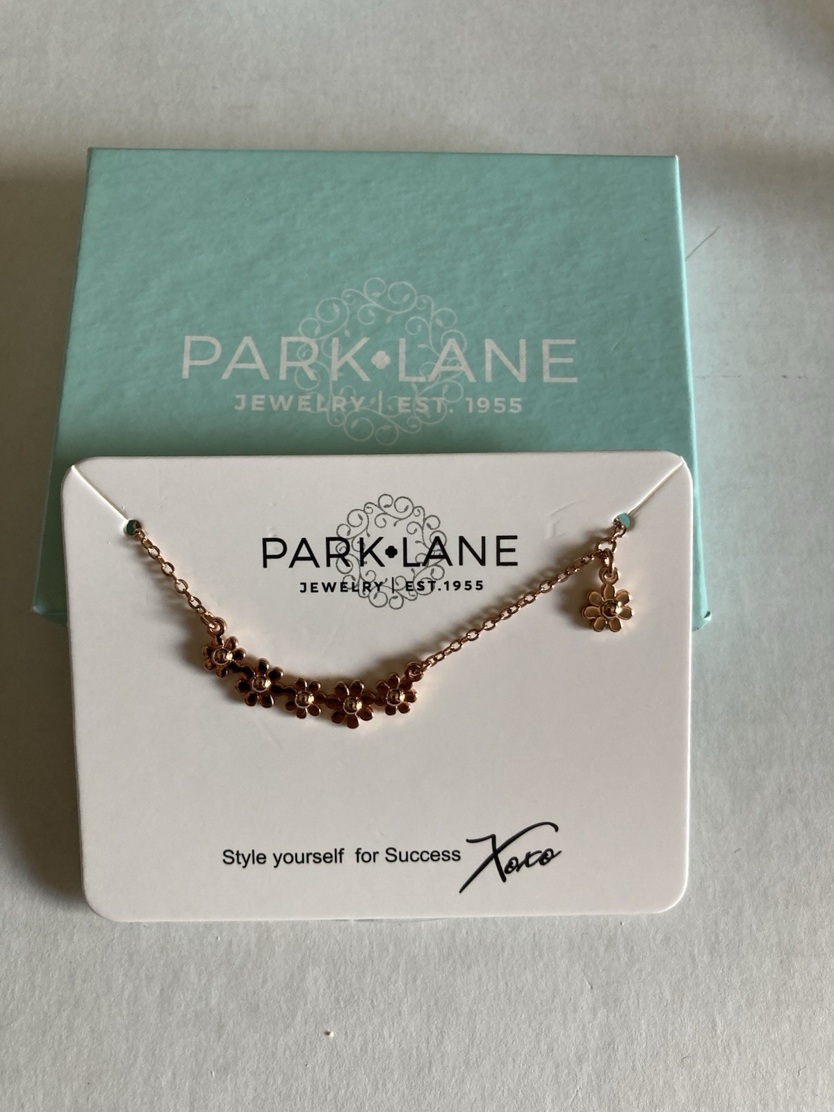 Park Lane Rose Gold Plated Daisy Bar Necklace