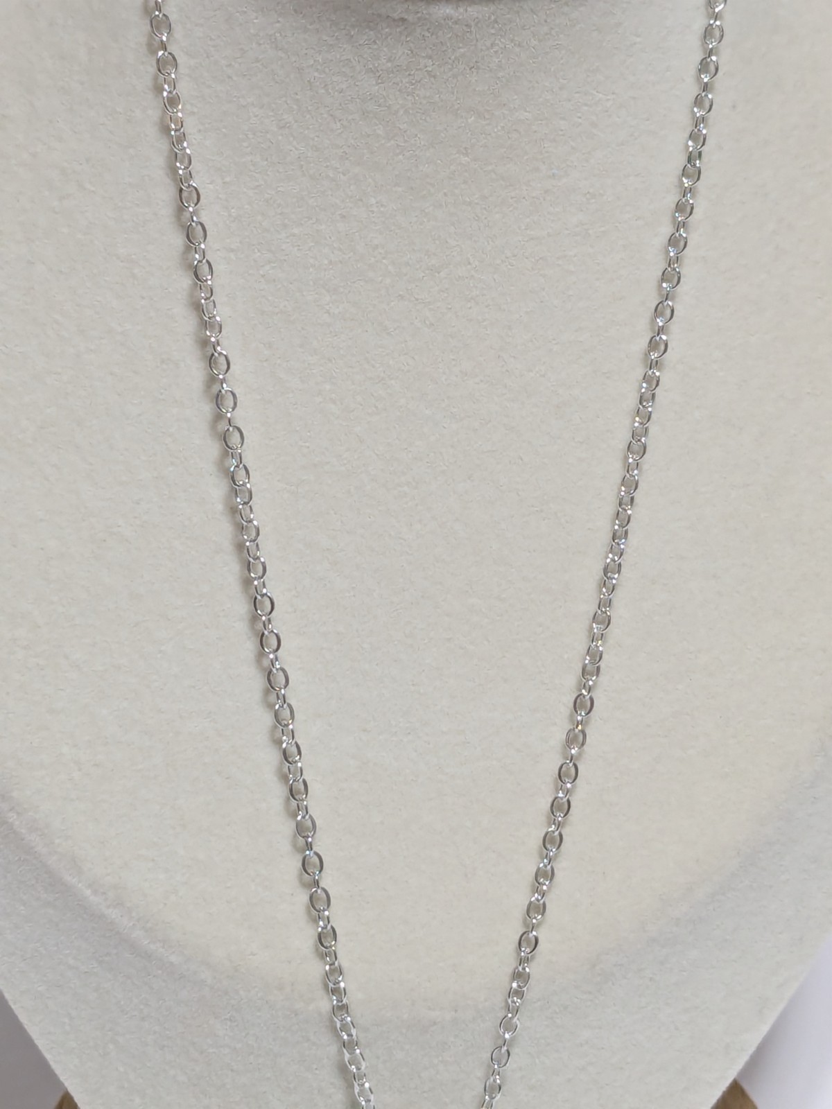 Silver Tone June Birthstone Charm/Pendant Necklace With Faux Alexandrite 18″