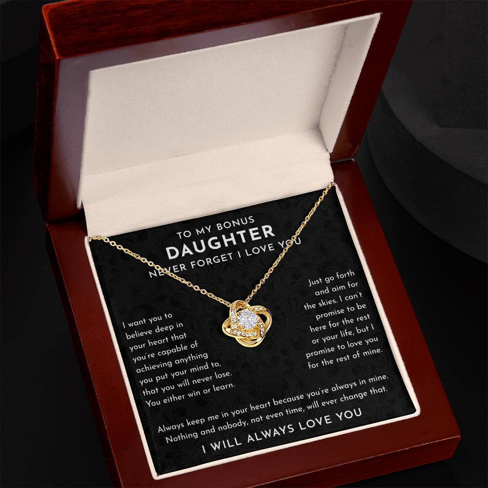 To My Bonus Daughter Gift, Bonus Daughter Necklace, Bonus Daughter Jewelry Gifts