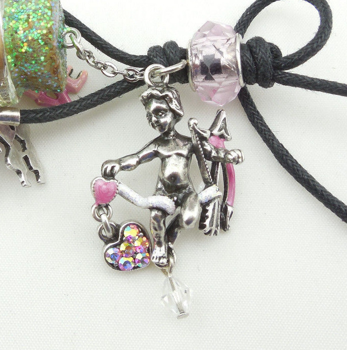 KIRKS FOLLY ~~NEVER RELEASED~~ CUPIDS HEART FANTASY BOTTLE NECKLACE ~~~NEW~~ ST