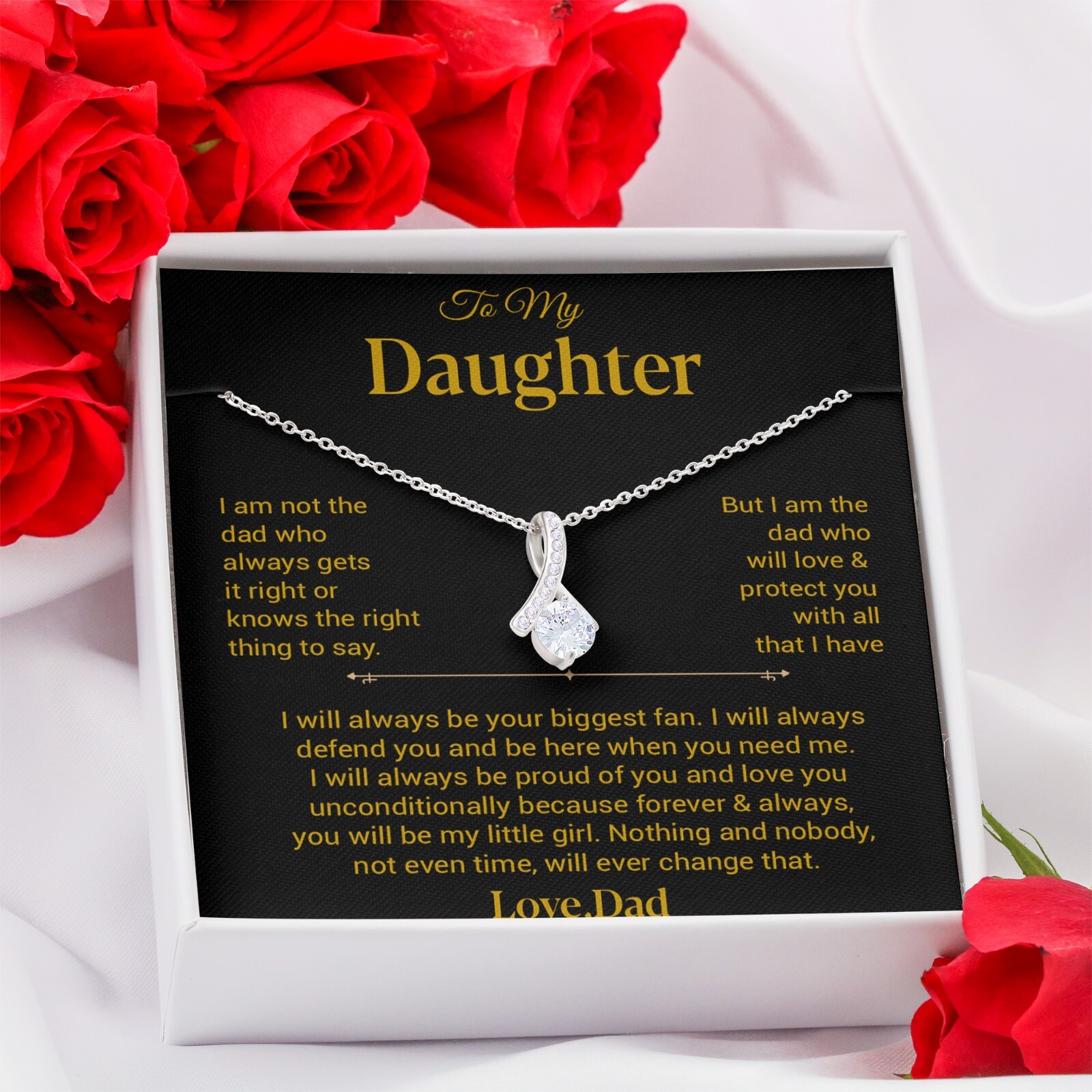 To My Daughter Necklace, Gift for Daughter from Dad, Father Daughter Necklace