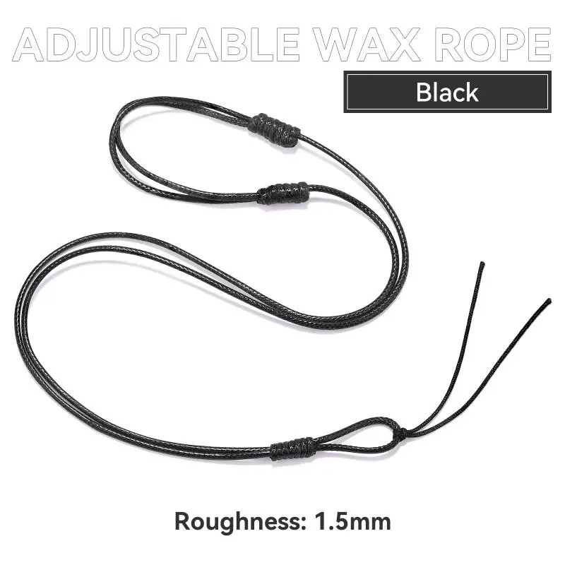 1/10/50Pcs 1/1.5/2Mm Adjustable Choker Necklace Genuine Black Wax Leather Knot S