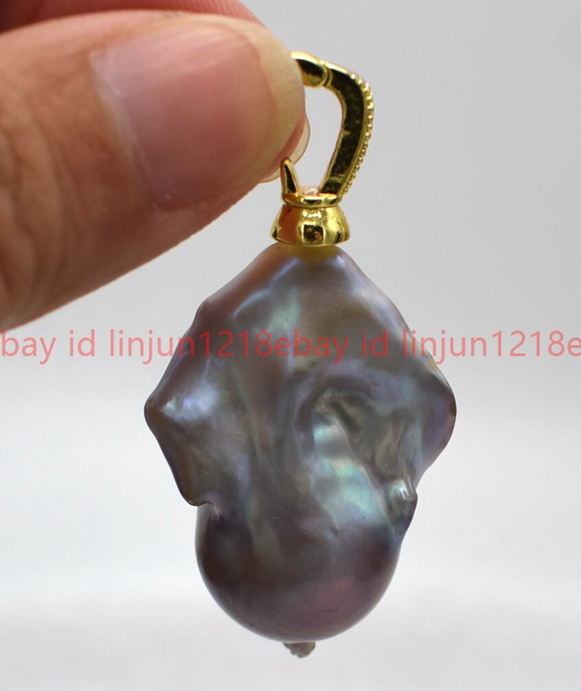 Huge 15x20mm Real Natural Multicolor Keshi Baroque Pearl Pendant