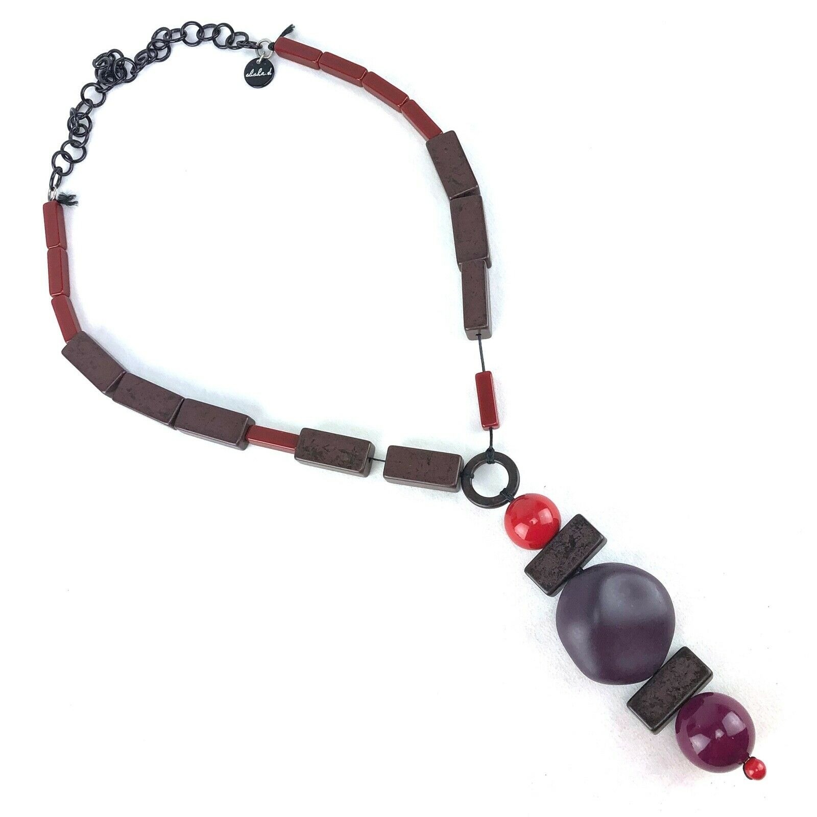 Alisha D Long Chunky Necklace 32″ Necklace with 6.5″ Tassel Made in Italy