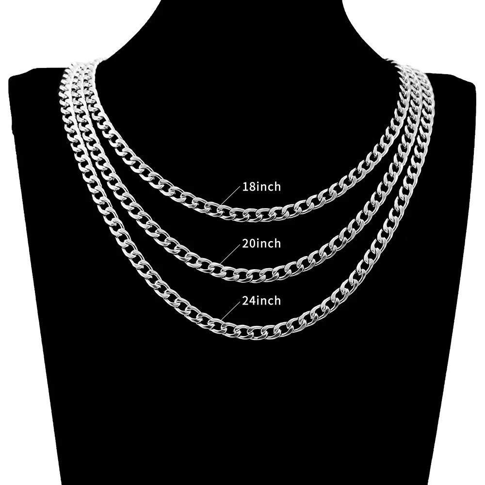 Collar de plata 925 de alta calidad con eslabones cubanos, moderno y unisex