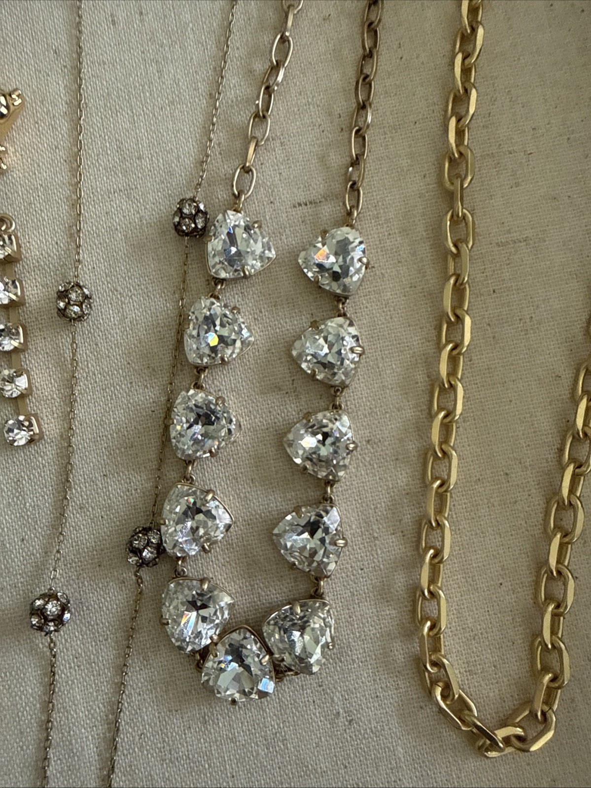 Jewelry Lot Gold Tone Sparkle Faux Pearl Gold Tone Chain Fashion Necklace Mixed
