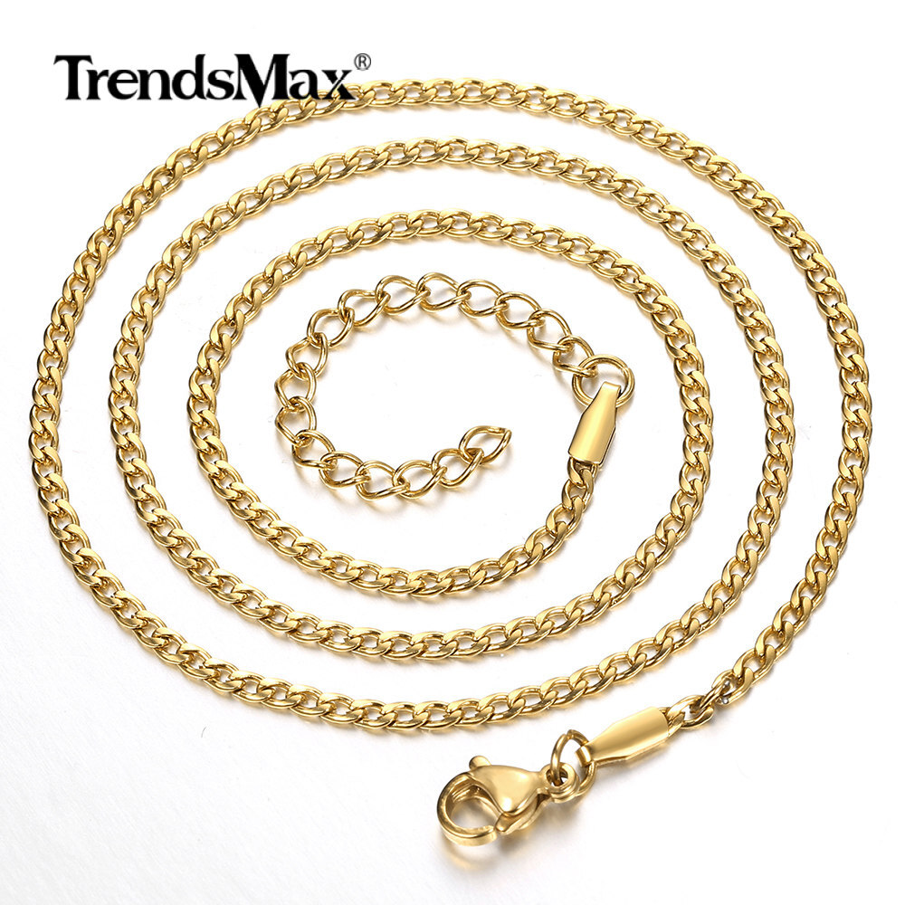 2/3mm Yellow Gold Filled Figaro/Rope/Cuban/Box/Link Chain Necklace Choker 16-30″