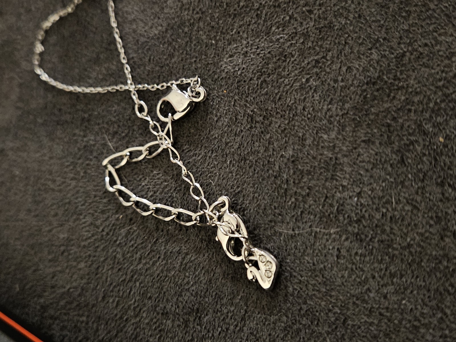 Swarovski Silver Rhodium Plated Dragon Fly Necklace Retired 2014 Adjustable Chai