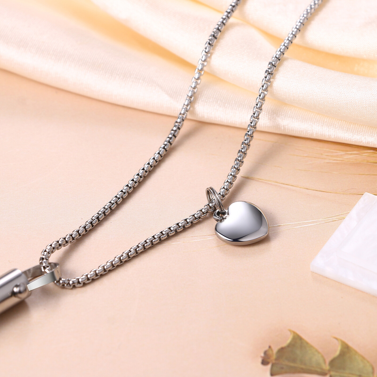 Men Women Anxiety Relief Mindful Breathing Stainless Steel Meditation Necklace