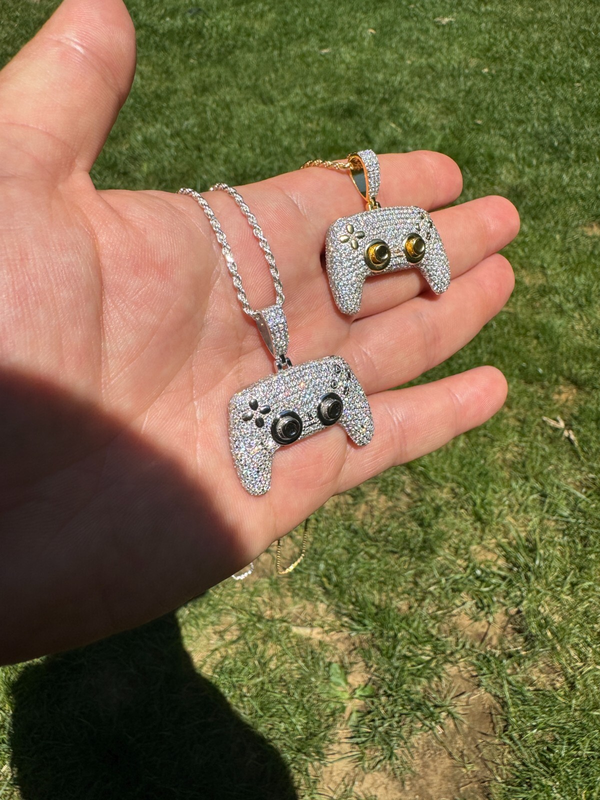 Playstation PS5 Controller Iced Pendant MOISSANITE 925 Silver 14k Gold Necklace
