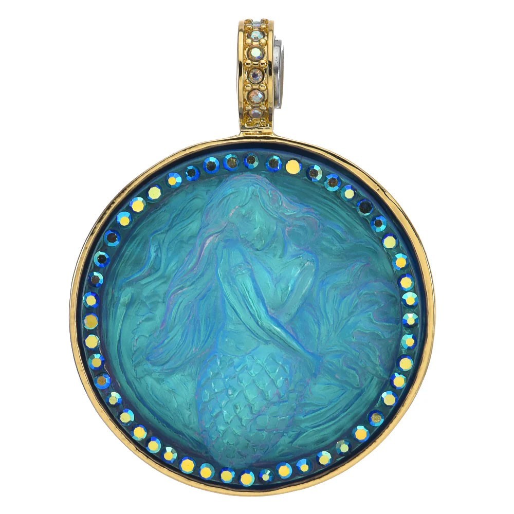 Kirks Folly Mystic Siren Mermaid 35mm Magnetic Enhancer goldtone blue sphinx