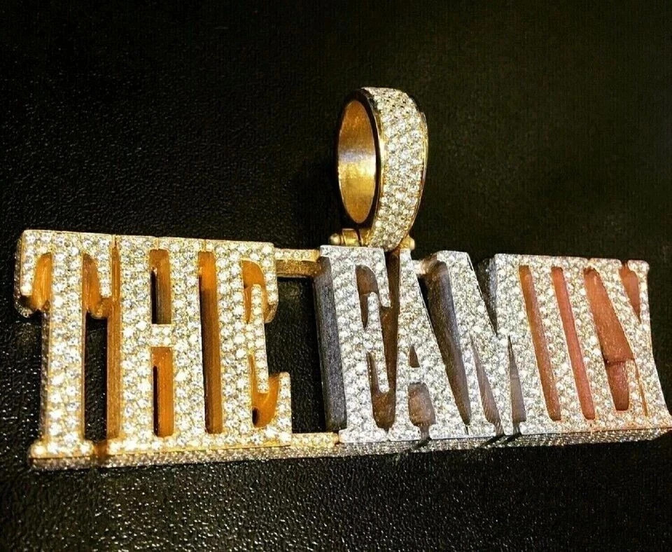 3 Ct Round Cut Lab Created Diamond ‘THE FAMILY’ Pendant 14K Gold Plated