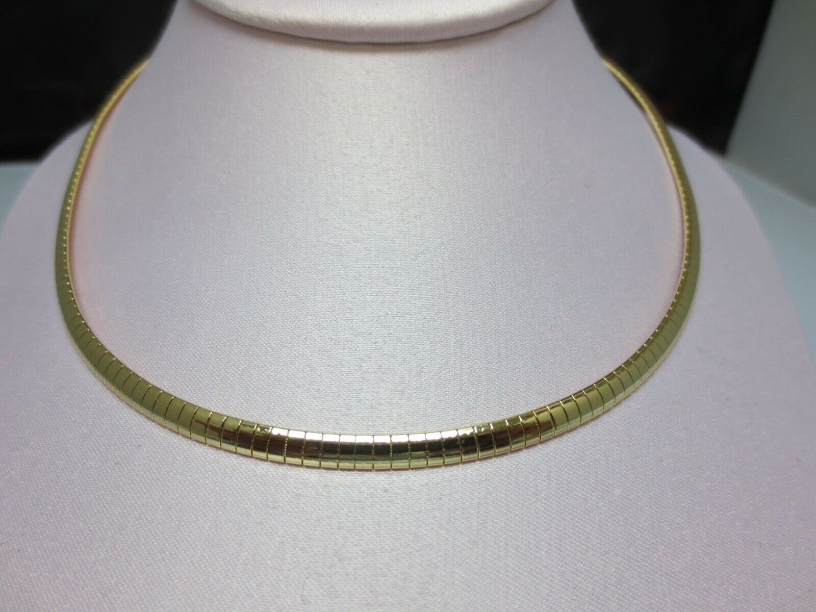 16″ 4MM 14KT GOLD PLATED OMEGA CHAIN NECKLACE