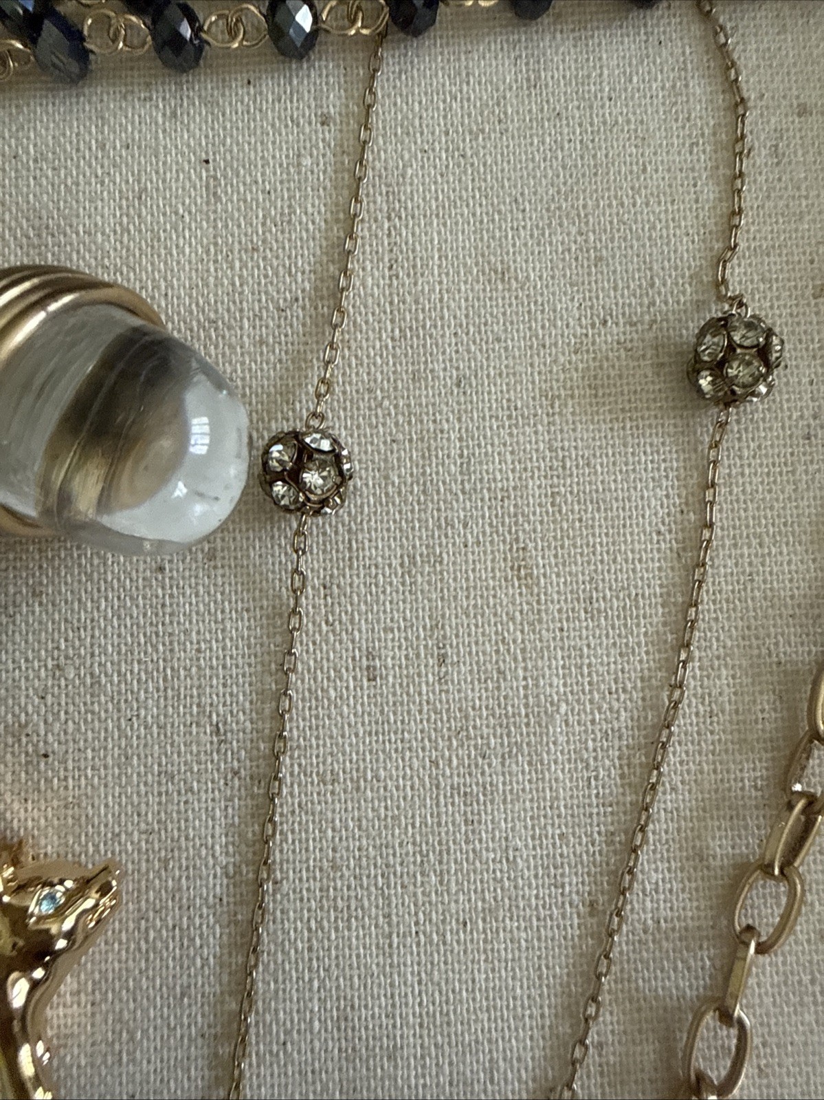 Jewelry Lot Gold Tone Sparkle Faux Pearl Gold Tone Chain Fashion Necklace Mixed