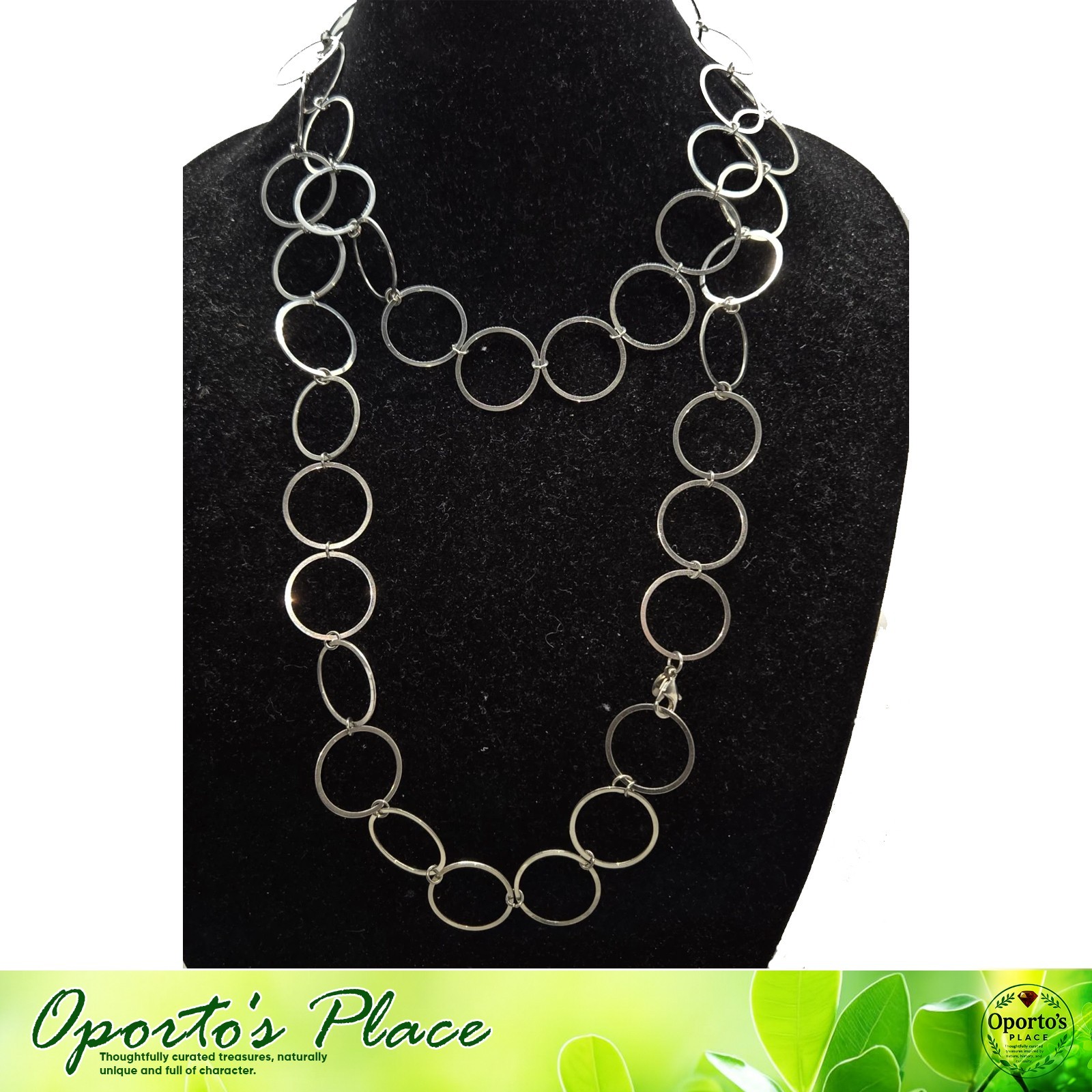 Milor China Stainless Steel Long Round Hoop Linked Necklace With Lobster Clasp
