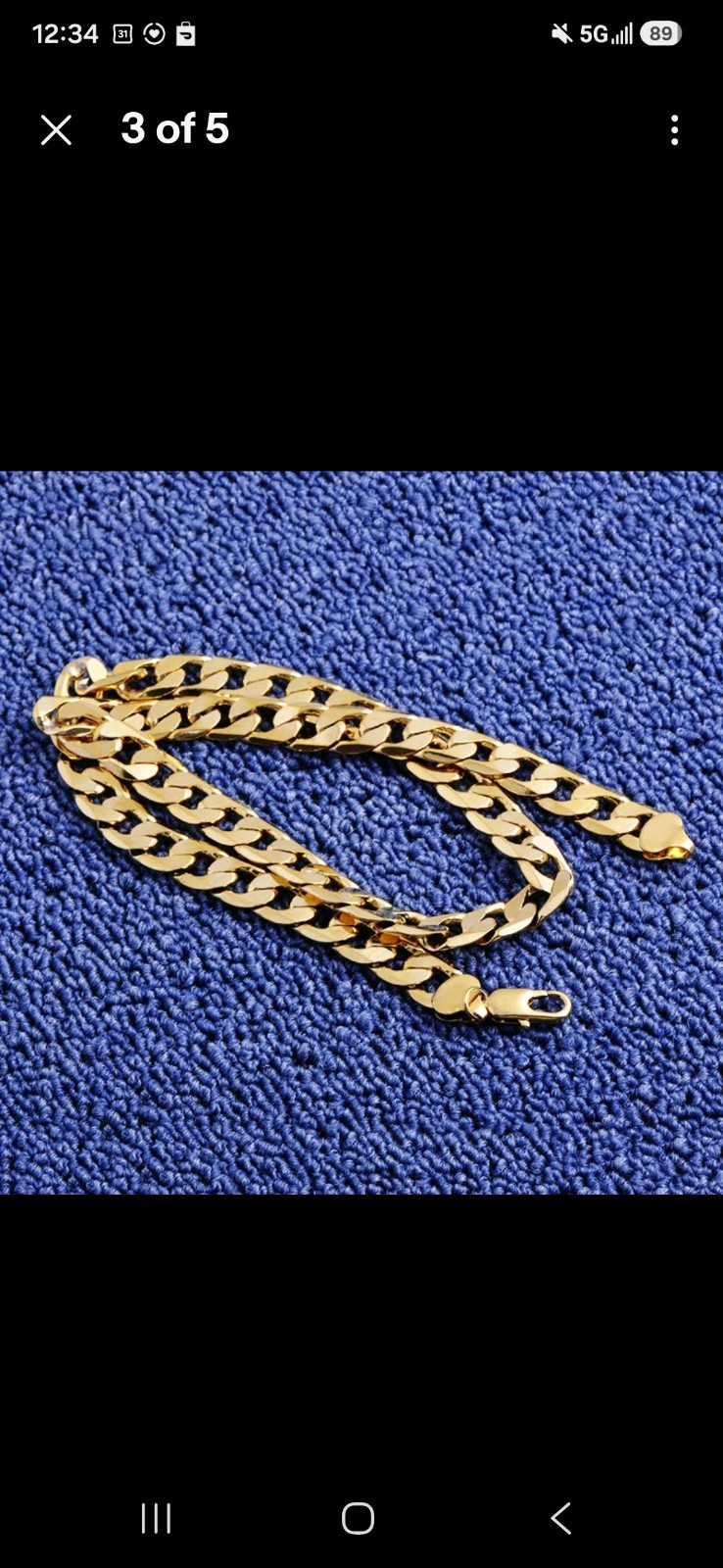 Men’s Boy Stainless Steel 18K Gold Plated Curb Cuban Chain Necklace Jewelry 24″
