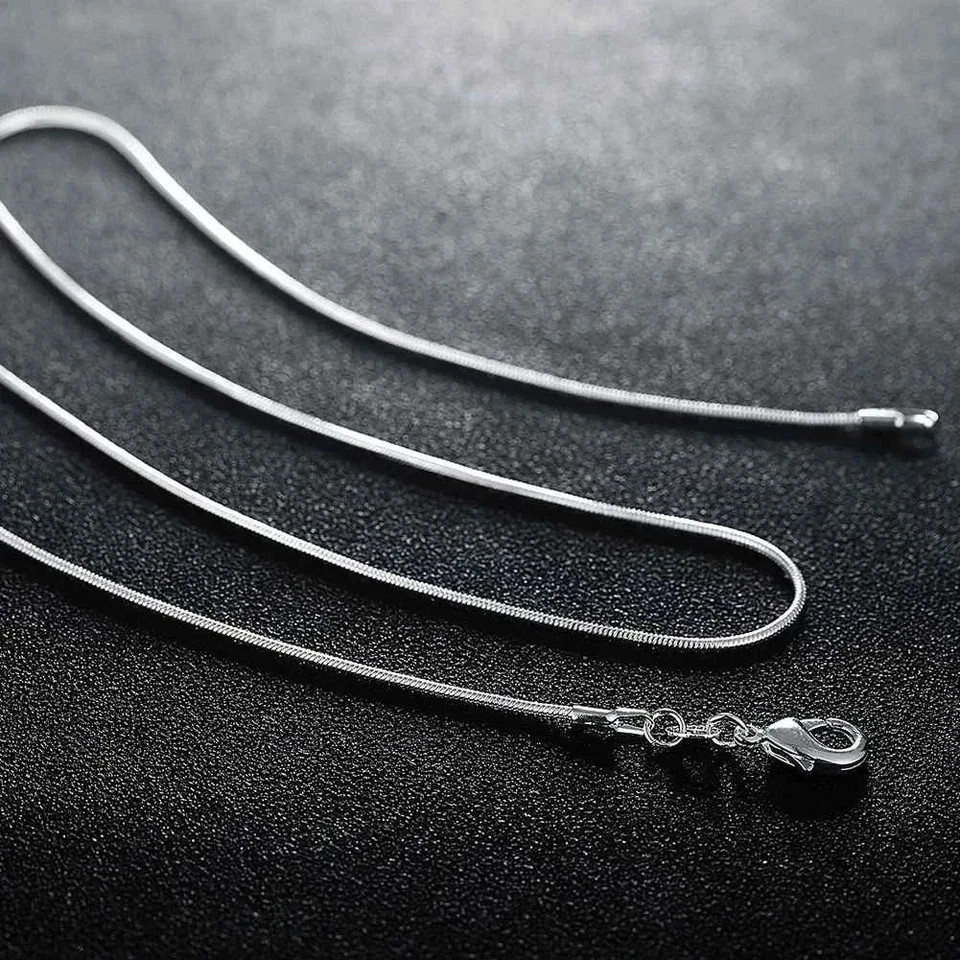 10PCS wholesale 925 sterling solid silver 1MM 16-30inch snake chain necklace