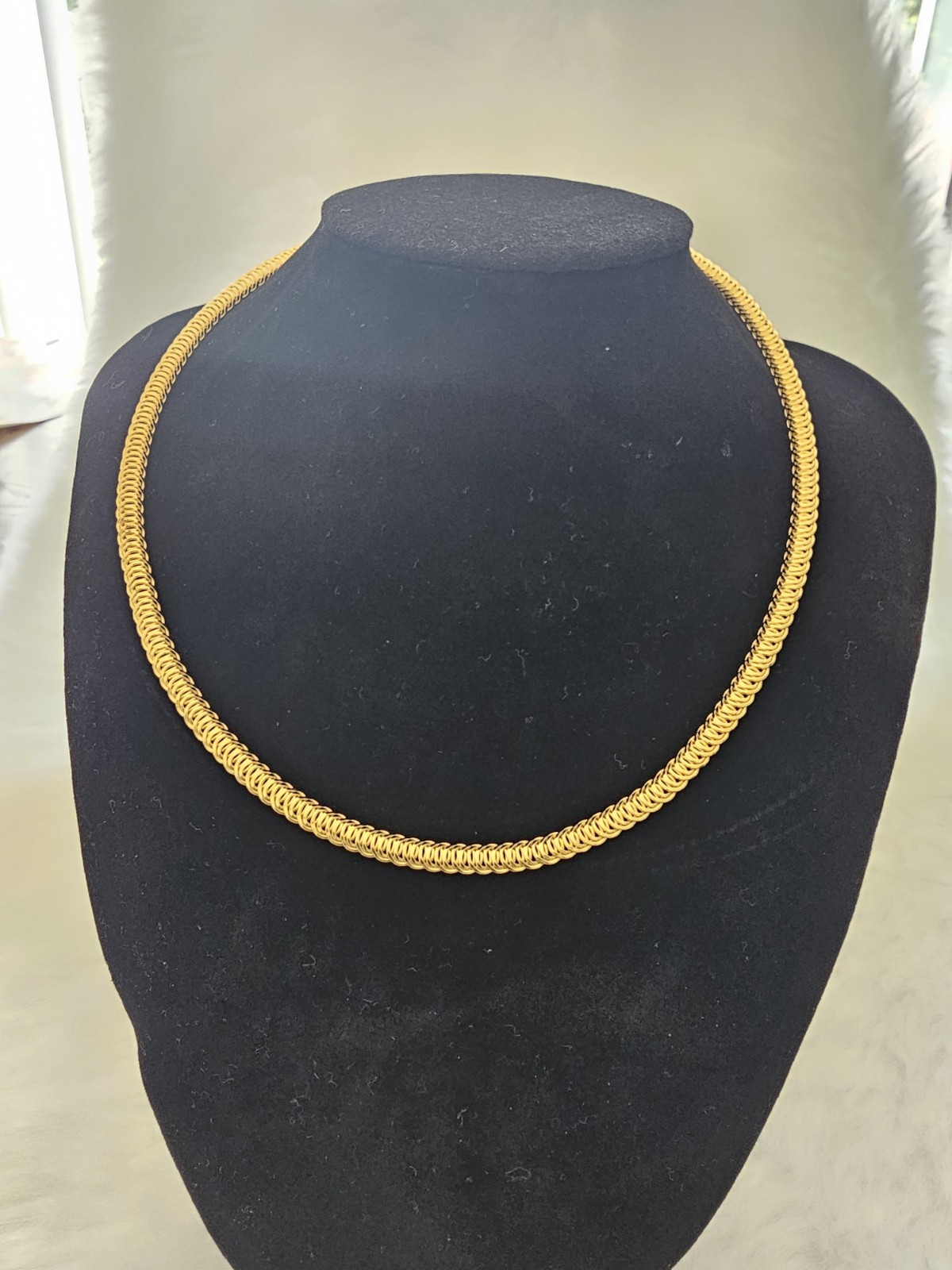 5mm Wide Gold Cord Chocker Necklace