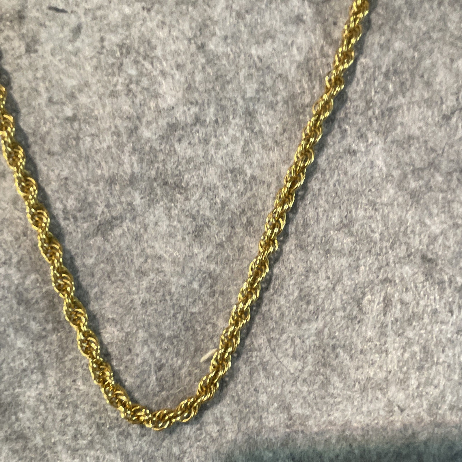 Monet Signed Gold Tone Rope Chain Necklace – Lobster Clasp, Metal