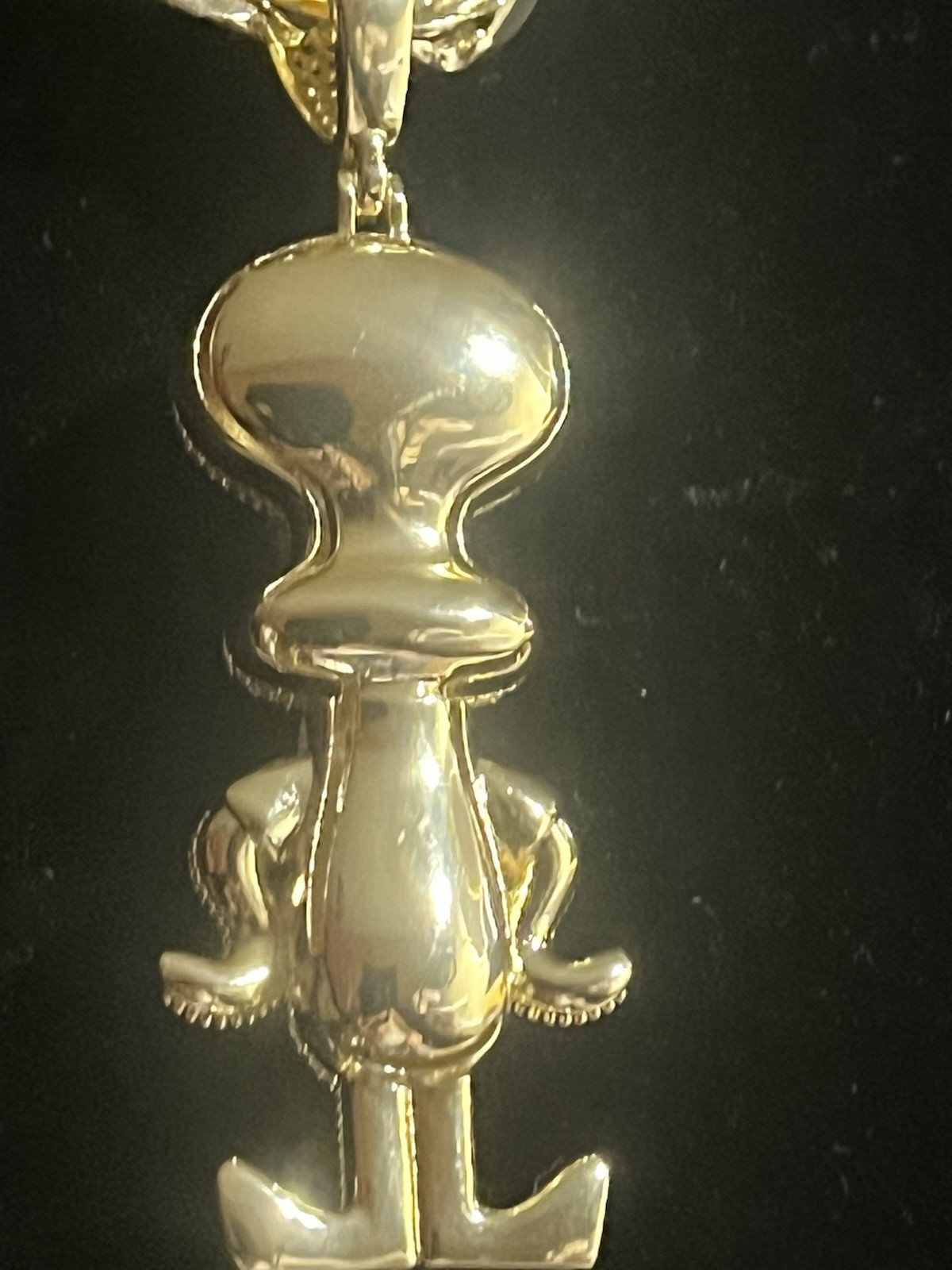 14k gold plated figaro with squid-ward 5ACZ pendant 22”